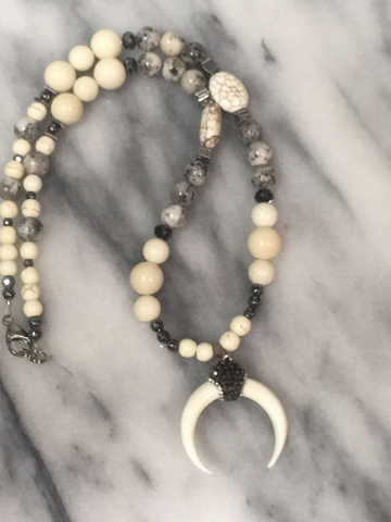 Double Horn Crescent Moon Necklace