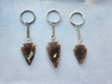 Boho Chic Agate Arrowhead Keychain