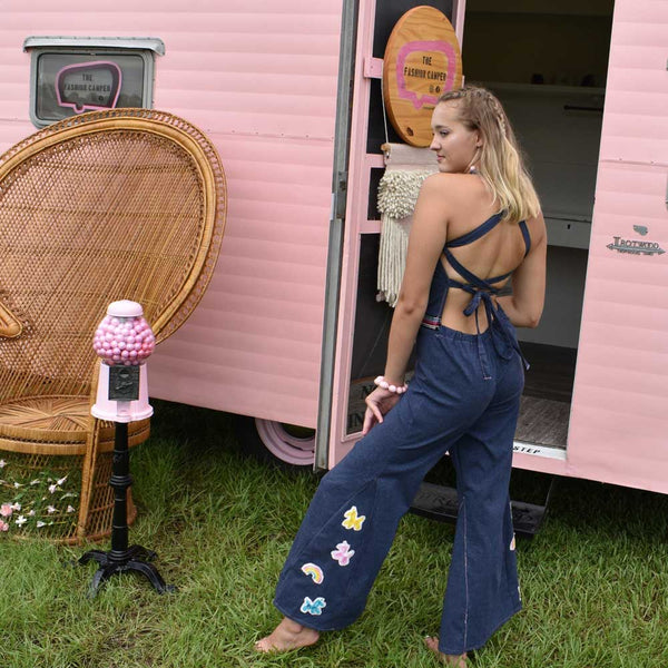 The Fashion Camper X GIE DESIGNS handcrafted Bell Bottom Jumpsuit