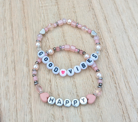 Happy Good Vibes Bracelet Set