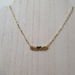 Gold Bar Shark Tooth Necklace