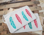 Groovy Hand Painted Feather Bag